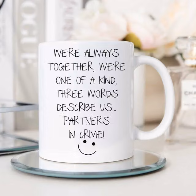 60 Second Makeover Partners In Crime Best Friends Mug in White