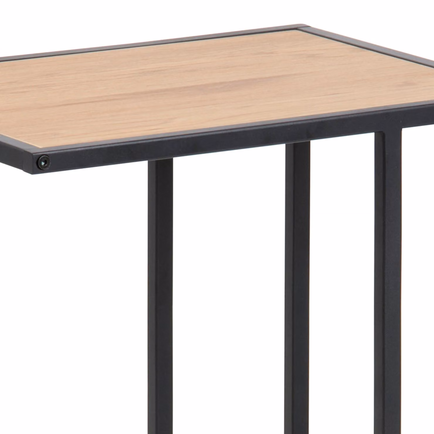Furniture To Go Seaford Modern Black Metal and Oak Wood Side Table – 5