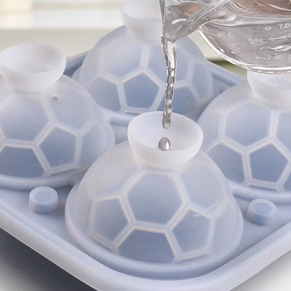 FLAVORA Blue 3D Football Silicone Ice Cube Mould – 3