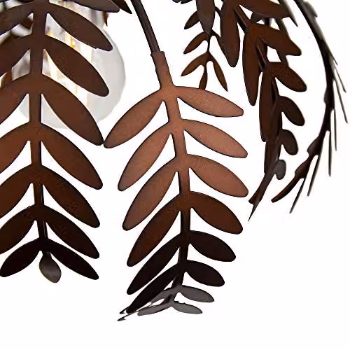 Happy Homewares Traditional Fern Leaf Easy Fit Ceiling Pendant Light Shade in Bronze Finish, Diameter: 28 cm – 4