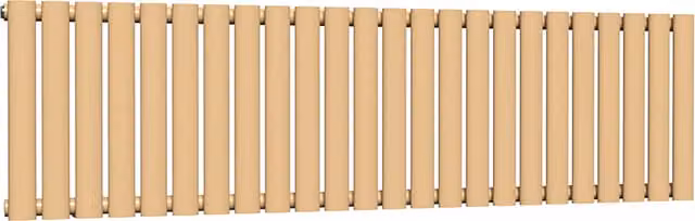 Lux Heat Oval Horizontal Wall Mounted Steel Radiator in Caramel Fudge Brown and Beige, W/H: 1440 x 400 mm