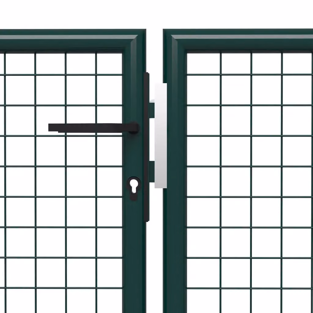 Berkfield Home Steel Wire Mesh Garden Gate, Green, W: 500 cm, H: 150 cm – 2