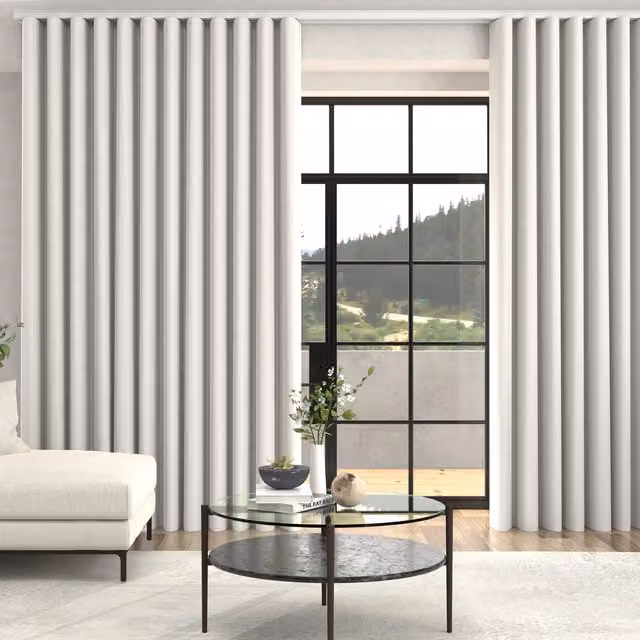 Terrys Kris Woven Diamond Made To Measure Blackout Curtains in Alabaster Wave Style