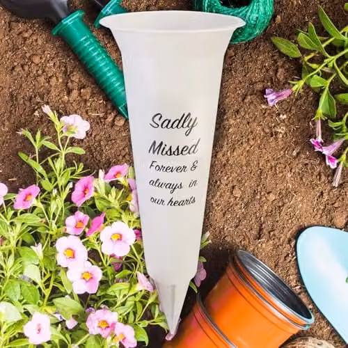 VFM e-Store Memorial Condolence Planter Ornament, White, H 32.5 cm x W 10 cm x D 10 cm – 6