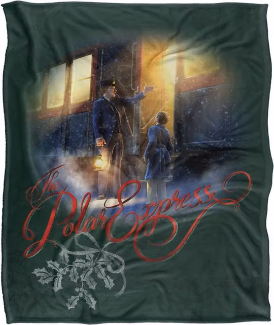 Warner Brothers Polar Express Silky Touch Super Soft Throw Blanket in White, W: 152 cm, D: 127 cm – 1