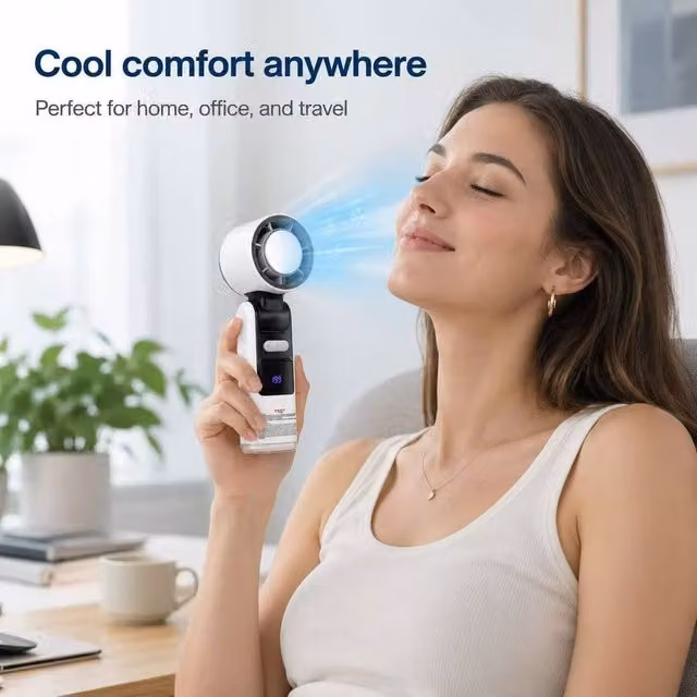 BluCore Portable Mini Handheld Personal Cooling Fan in White