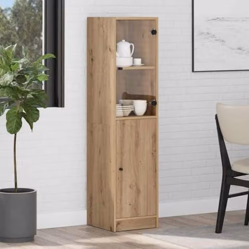 vidaXL Artisan Oak Highboard in Brown, Modern Dining Room and Kitchen Storage Unit, W/D/H: 35 x 37 x 142 cm – 2
