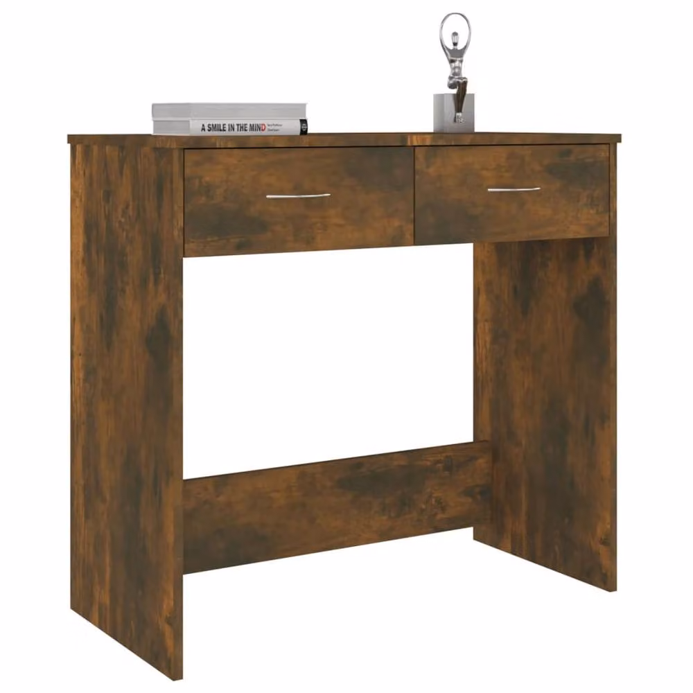 Berkfield Modern Writing Desk in Smoked Oak Brown, W/D/H: 80 x 40 x 75 cm – 3