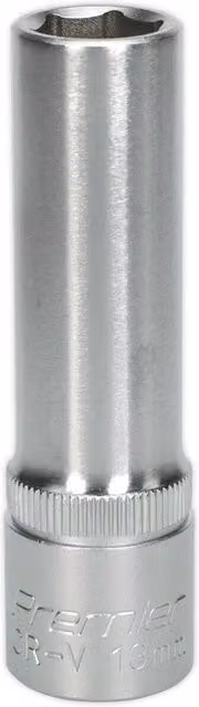 Loops 13mm Deep Drive Socket, 1/2 inch Square Drive, Chrome Vanadium, Silver