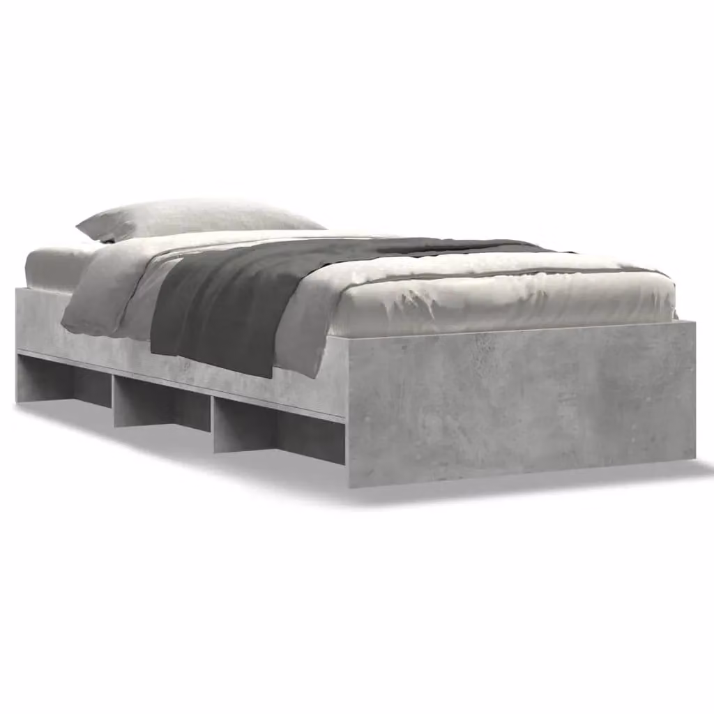 Berkfield Home Sonoma Bed Frame in Grey, Engineered Wood, W/D/H: 90 x 200 cm – 2