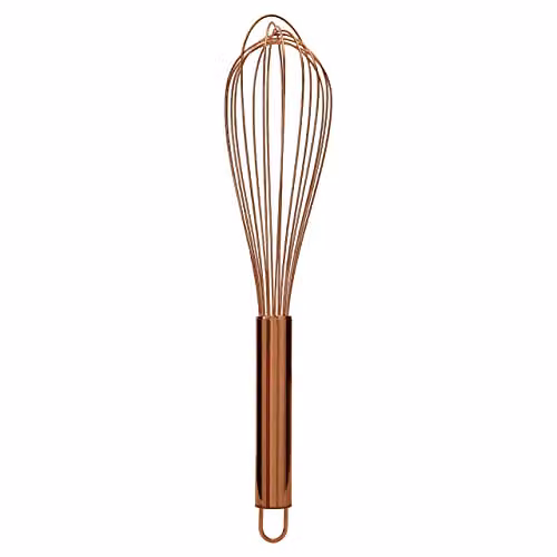 Orsina Stainless Steel Whisk with Hanging Loop, Gold Finish, W/D/H: 8.0 x 8.0 x 36.0 cm