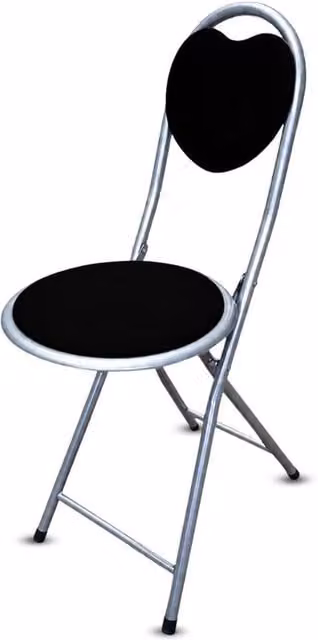 FORGEVIO Black Heart Soft Padded Fabric Bar Stool with Metal Frame