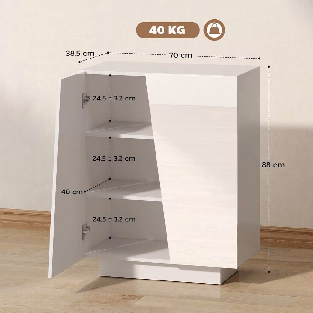 Havendro High Gloss Modern Storage Cabinet in White for your Bedroom or Living Room – 2