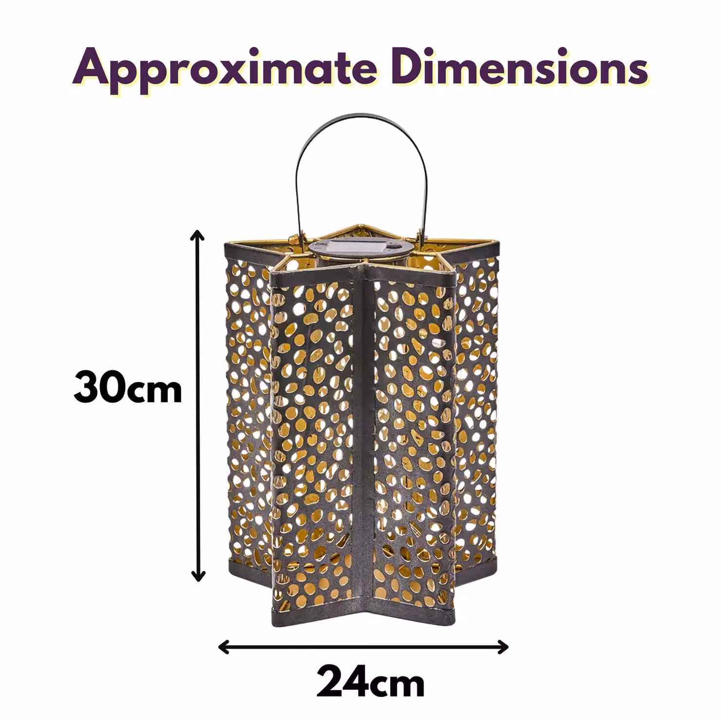 Marco Paul Silver Metal Star Shaped Solar Garden Lantern, Height: 30 cm – 2
