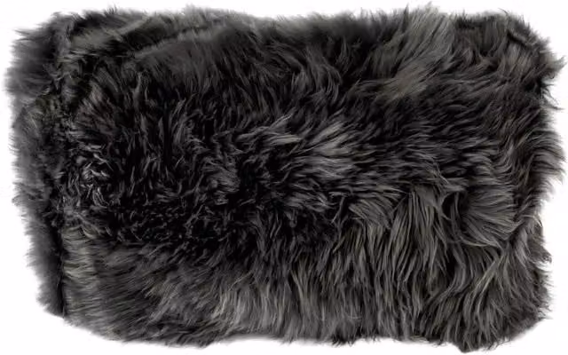 Native Natural Grey Long Hair Lambskin Sheepskin Cushion