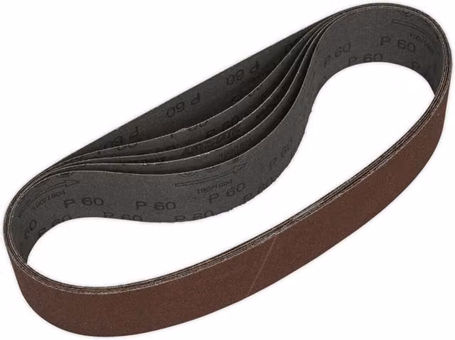 Loops 5 Pack Sanding Belts, 60 Grit, Aluminium Oxide Cloth Backed, W: 50 mm, L: 686 mm