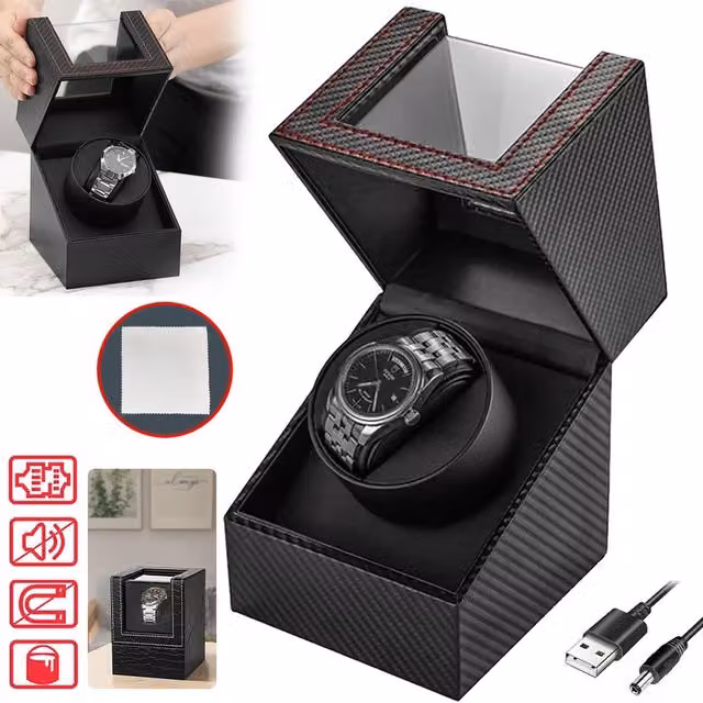 SPETLEK Single Automatic Watch Winder Display Case in Black – 1