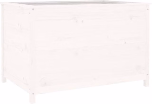 Berkfield Home Garden White Solid Wood Pine Raised Bed W/D/H: 119.5 x 82.5 x 78 cm