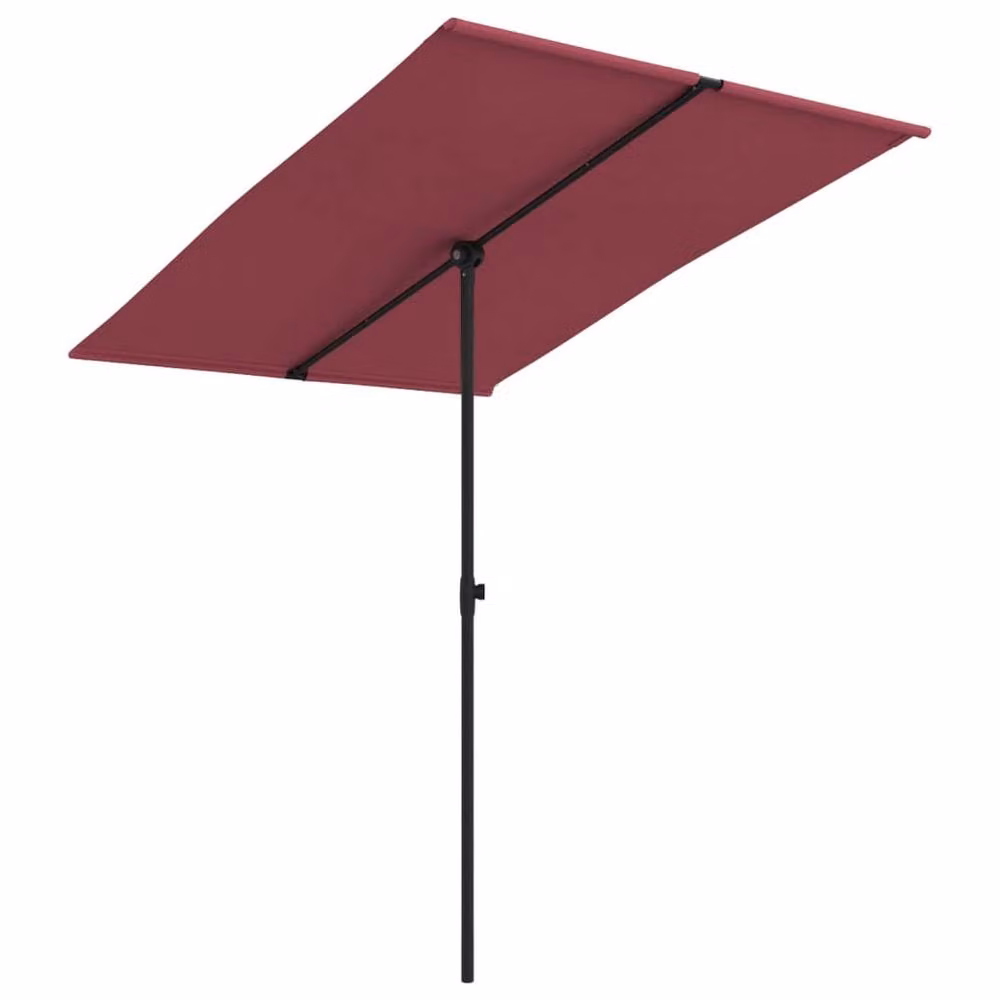 Berkfield Home Outdoor Parasol with Aluminium Pole, Bordeaux Red, W 2 m x D 1.5 m – 2