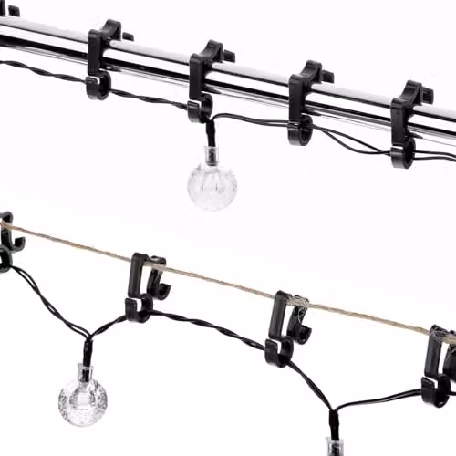 Shatchi 24-Piece Black Plastic Gutter Hooks for Outdoor LED String and Rope Lights – 5