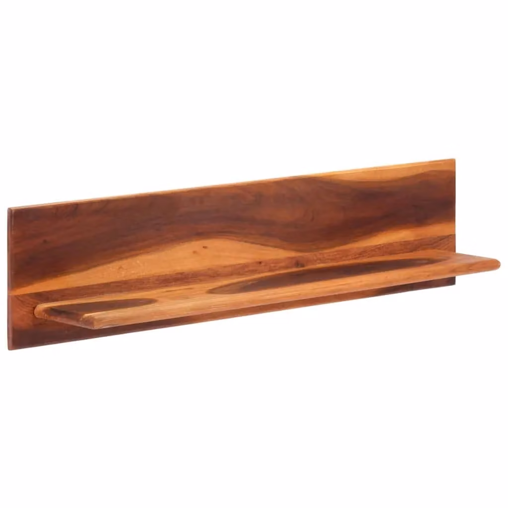 Berkfield Home Wall Mounted Acacia Wood Shelves, 2 Pieces, Brown, W: 112 cm, D: 26 cm, H: 20 cm – 2