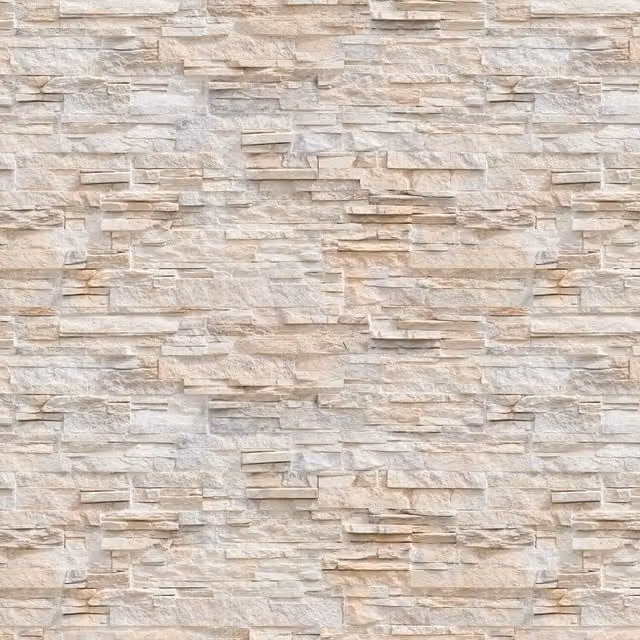 Rustic White Stone Wall Mural