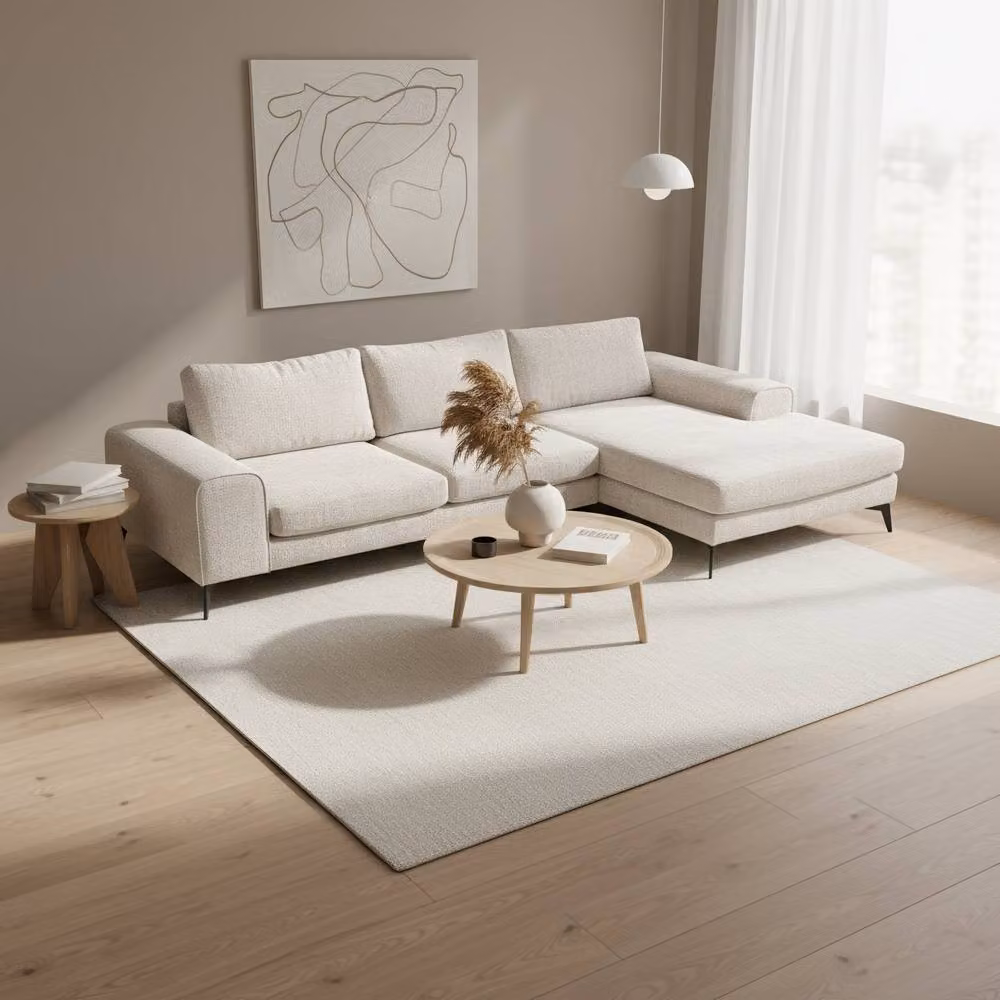 Abakus Direct Venice L-Shaped Corner Sofa in Grey or White with Scatter Cushions, Right Hand Facing – 3