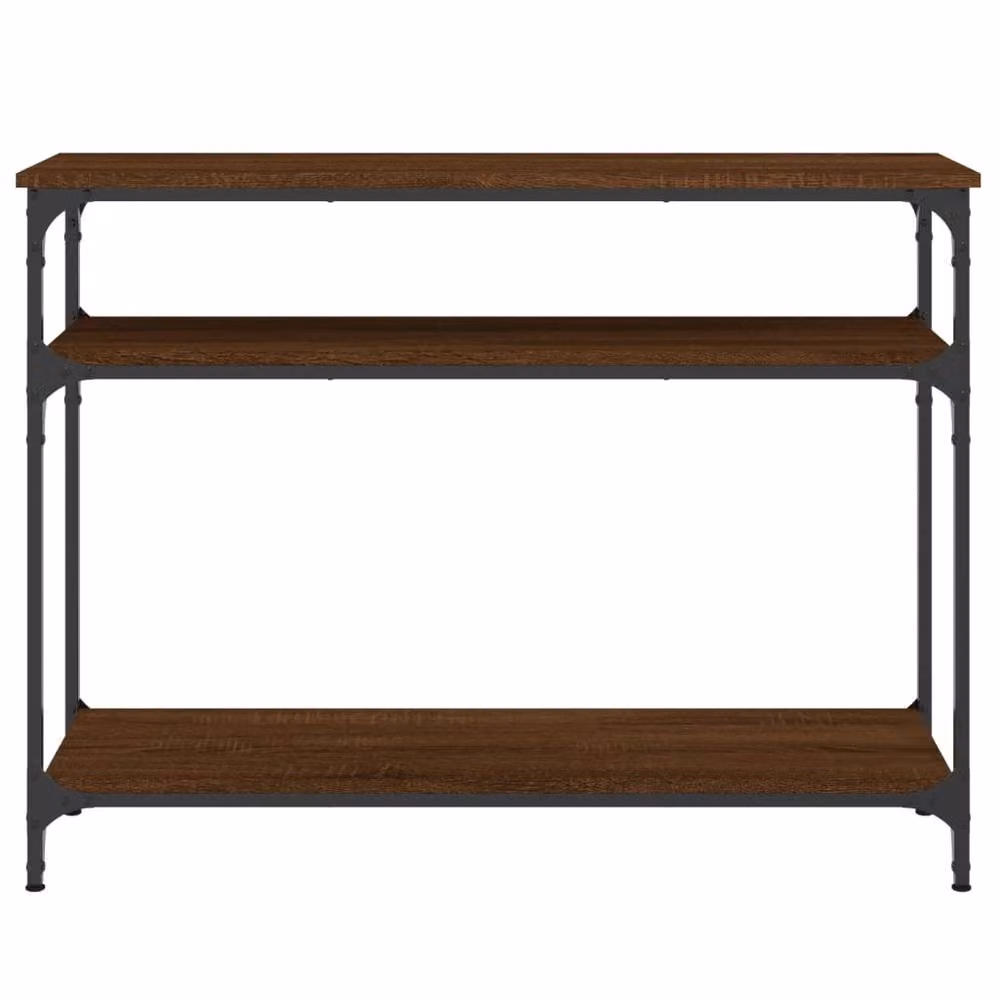 Berkfield Home Brown Oak Console Table, W/D/H: 100 x 29 x 75 cm – 4