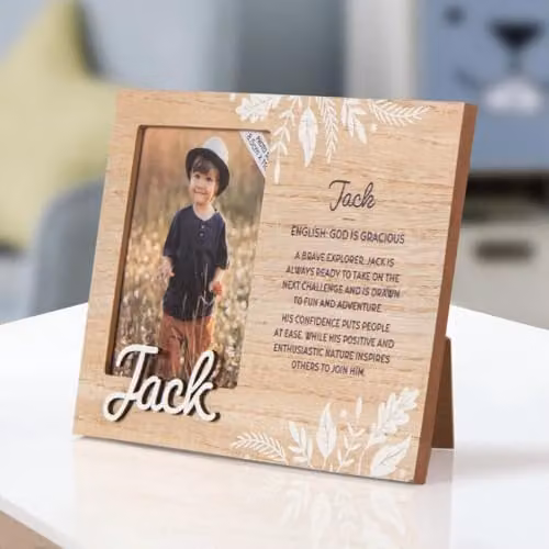 History & Heraldry Pre-personalised Child's Picture Frame, Jack, Brown – 1
