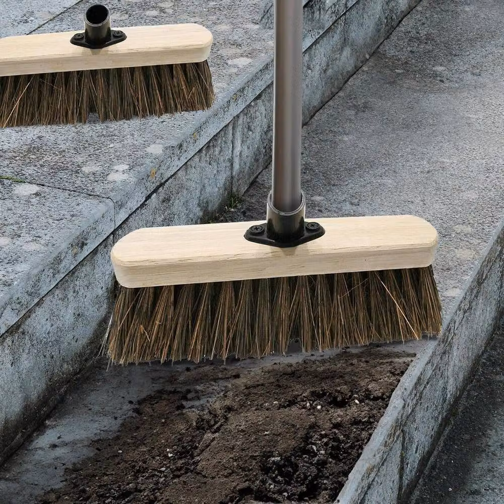BARGAINS-GALORE Brown Wooden Broom Head for Garden and Yard Sweeping, 25.4 cm – 2