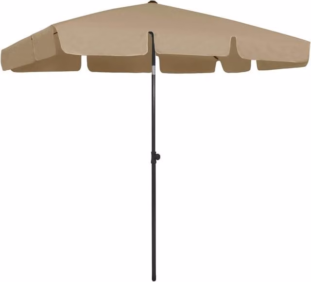 Berkfield Home Beach Umbrella in Beige, W/D: 200 x 125 cm – 1