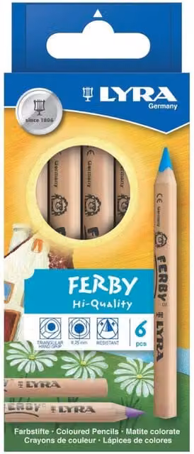 Lyra Ferby Nature Multicolour Wood Coloured Pencil 6 Piece Set