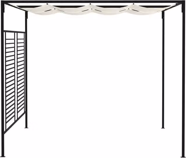 Berkfield Home Gazebo with Retractable Roof in Cream, W: 400 cm, D: 300 cm, H: 230 cm