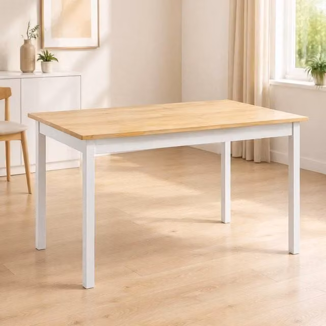 STILVORA Modern Rectangular Wooden Dining Table in Light Oak