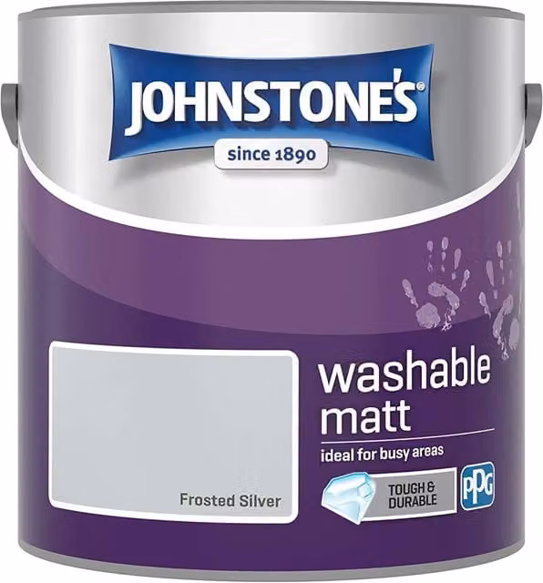 Johnstones Washable Matt Water Based Latex Paint in Silver