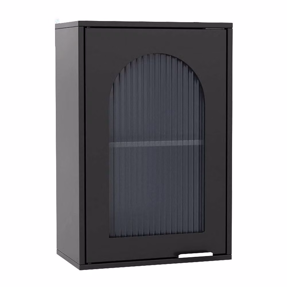 Kelvenix Modern Black Wall-Mounted Bathroom Medicine Cabinet with Glass Doors and Mirror – 4