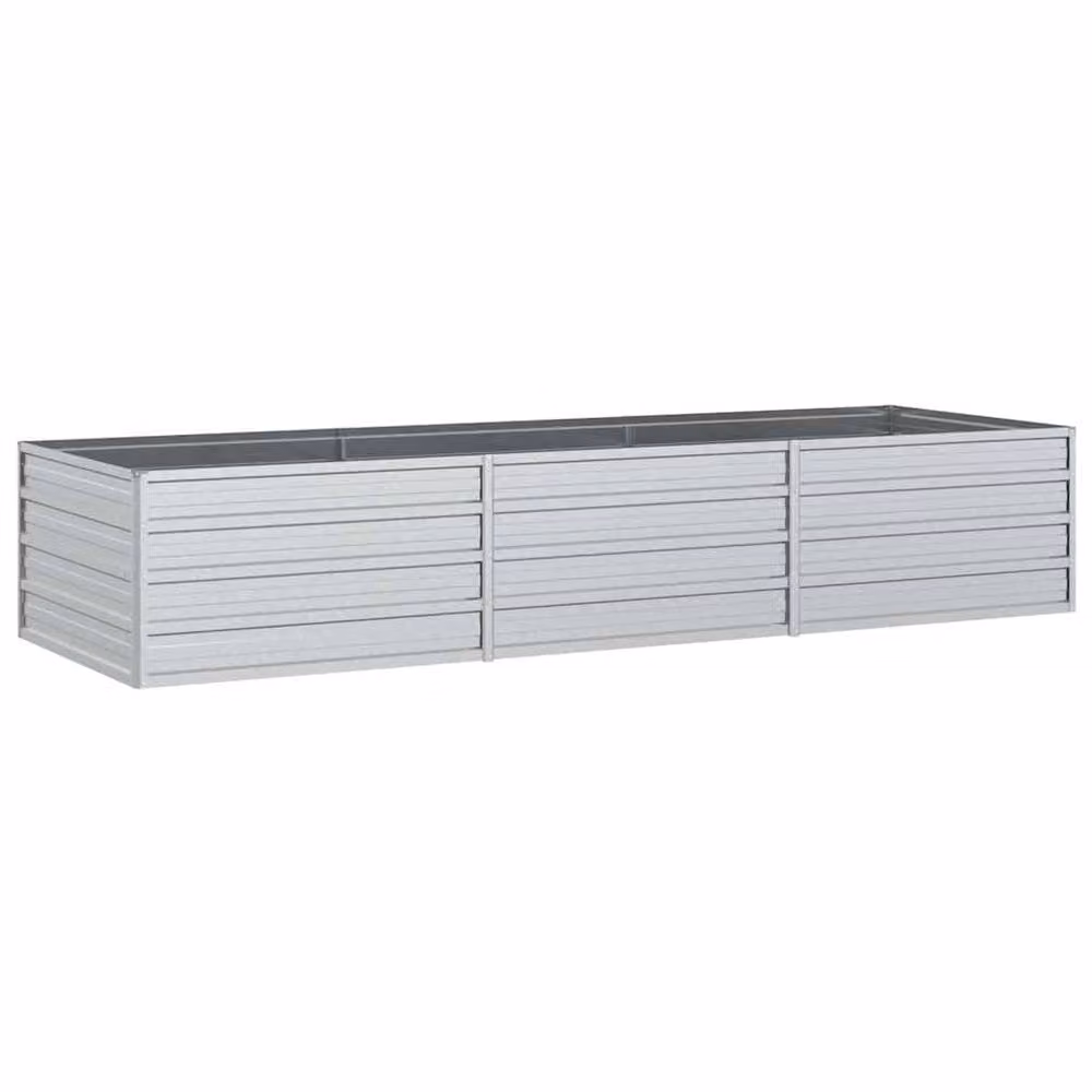 Berkfield Home Garden Galvanised Steel Raised Bed in Silver, W: 240 cm, D: 80 cm, H: 45 cm – 3