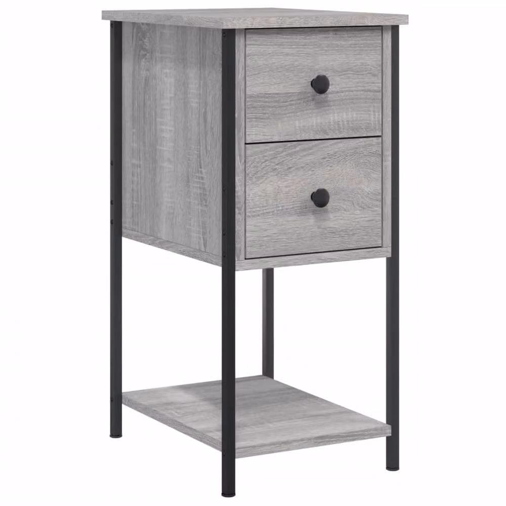 Berkfield Home Set of 2 Bedside Cabinets in Grey Sonoma, W/D/H: 32 x 42 x 70 cm – 2
