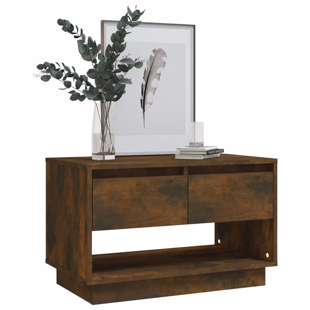 Berkfield Home Modern Smoked Oak TV Cabinet in Brown, W/D/H: 70 x 41 x 44 cm – 3