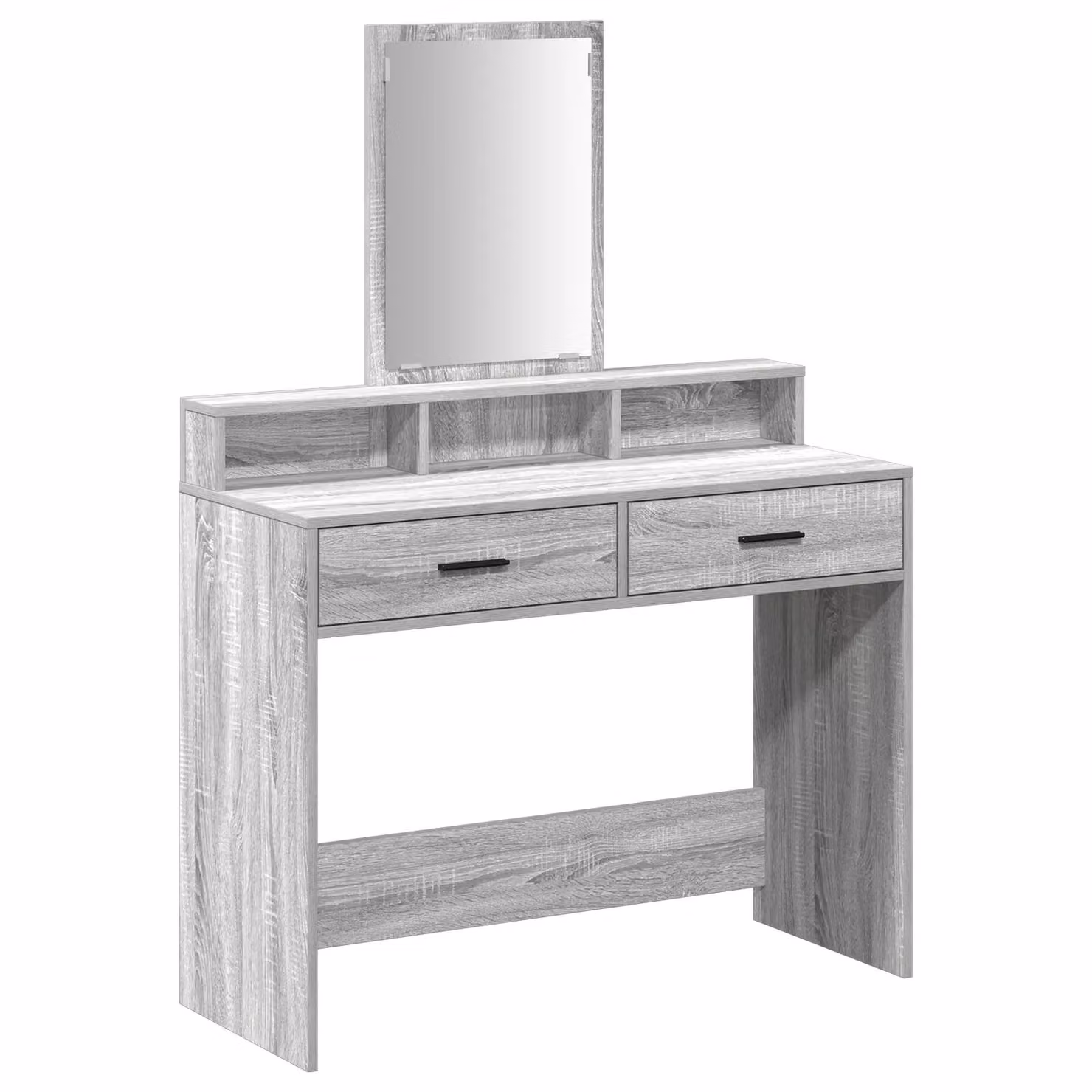 Berkfield Home Modern Dressing Table with 2 Drawers in Grey, W/D/H: 100 x 41 x 140 cm – 2