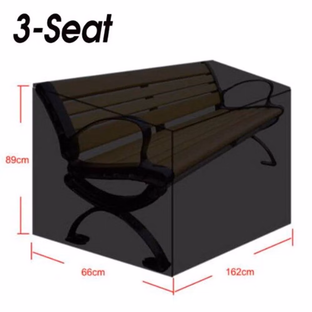 Kelvenix Waterproof Black Polyester Garden Bench Cover W: 162 cm, D: 66 cm, H: 89 cm – 2