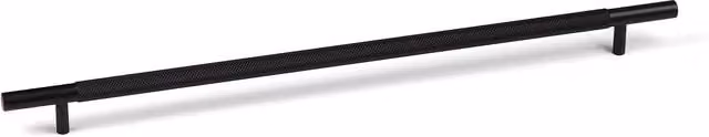 Matt Black Knurled T-Bar Handles and Round Knob Modern Set, Length: 385 mm