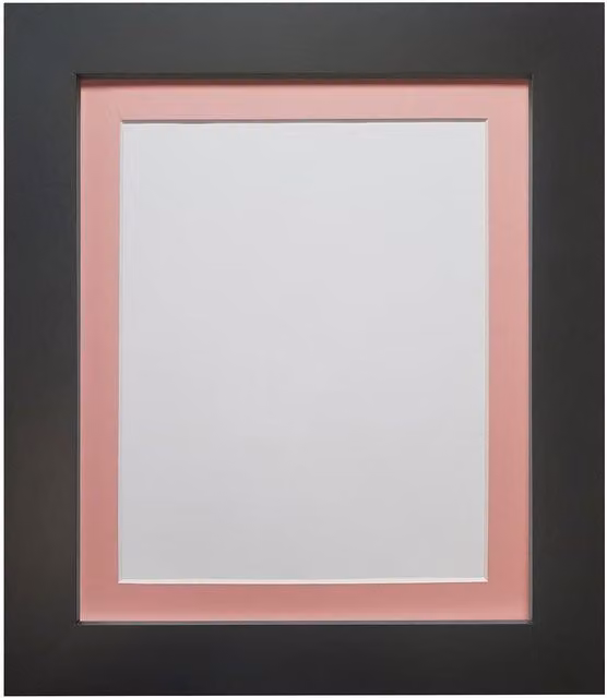 Frames & Mirrors 4U Metro Modern Rectangular Single Picture Frame in Black with Pink Mount for Image Size 45 x 30 cm