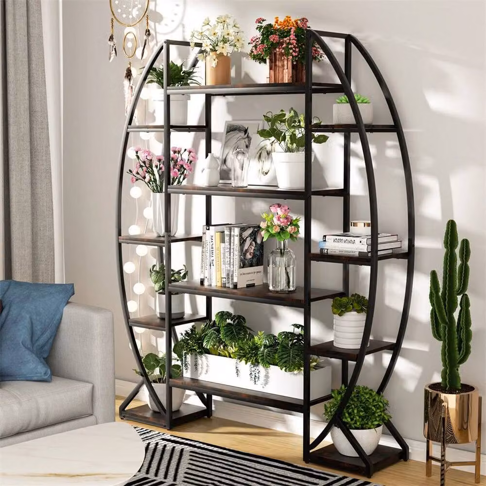 FLAVORA Industrial Plant Stand in Black, W/D/H: 125 x 30 x 177 cm – 5