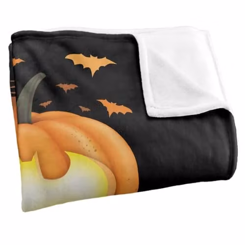 LOGOVISION Batman Halloween Jack O Lantern Multicolour Super Soft Fleece Throw Blanket – 2
