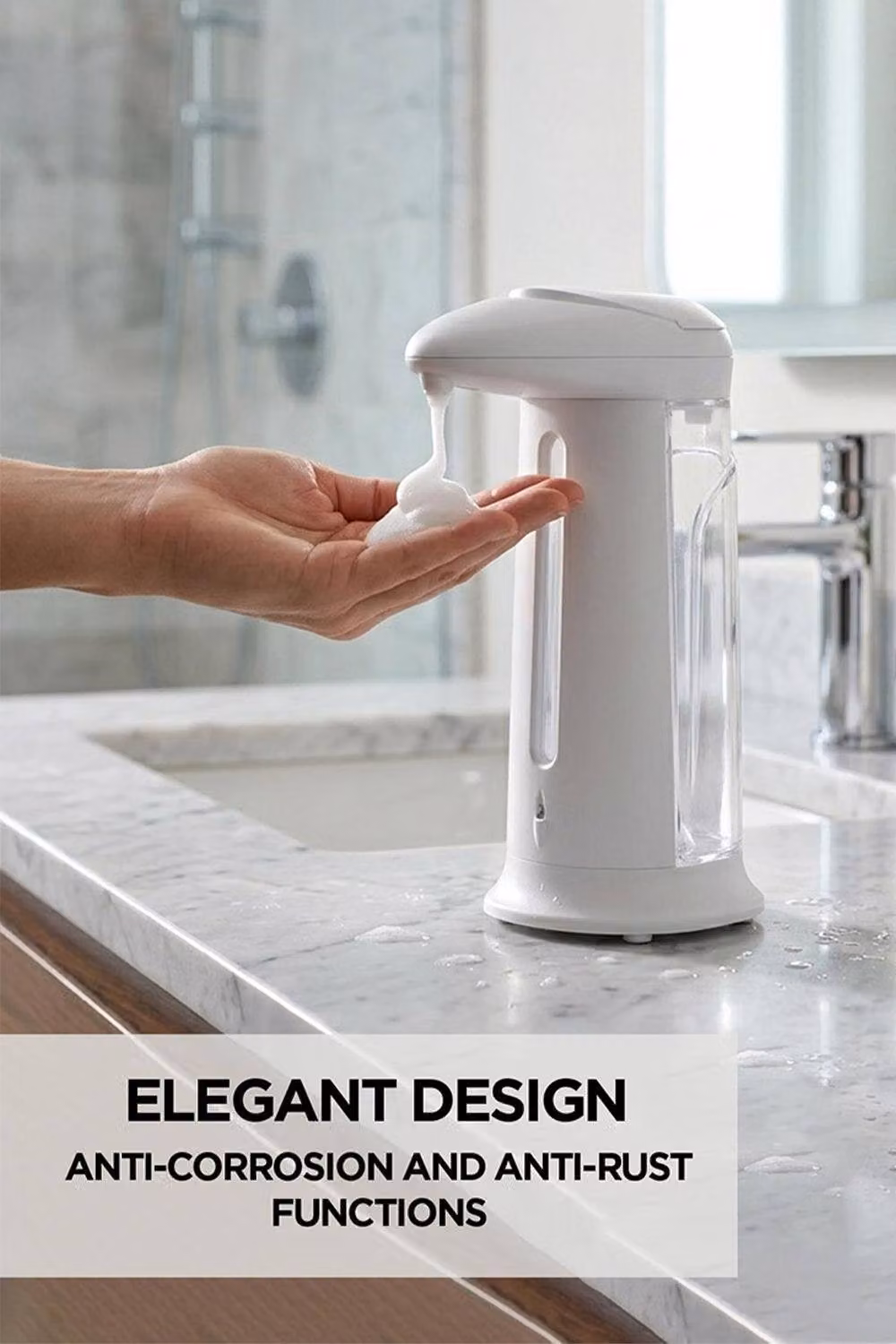 GELCAVE Automatic Foaming Soap Dispenser with Motion Sensor, 330ml, White – 2