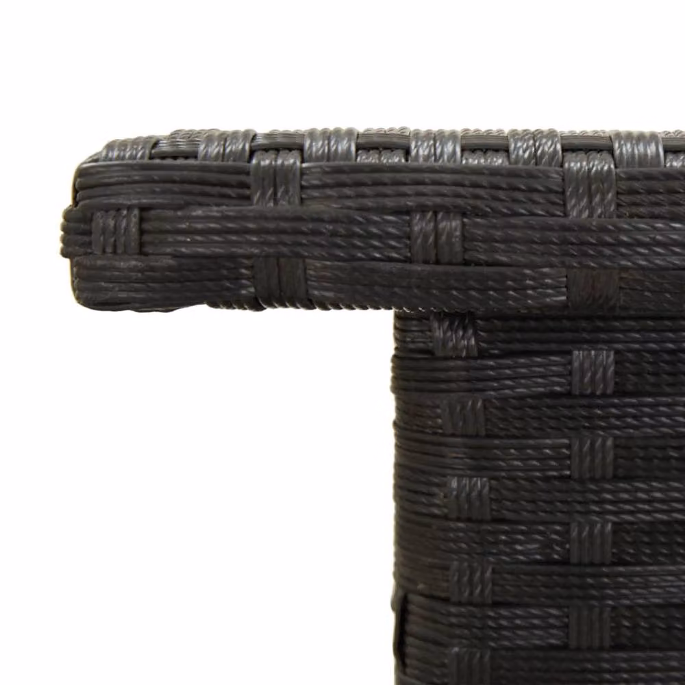 Berkfield Home Black Poly Rattan Tea Table W/D/H: 50 x 50 x 47 cm – 2