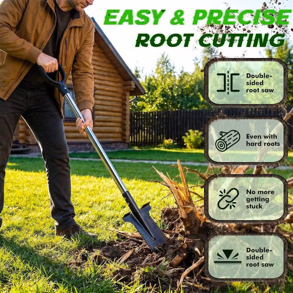 FLAVORA Garden Gear Root Razr Multipurpose Shovel and Root Cutter in Black – 5