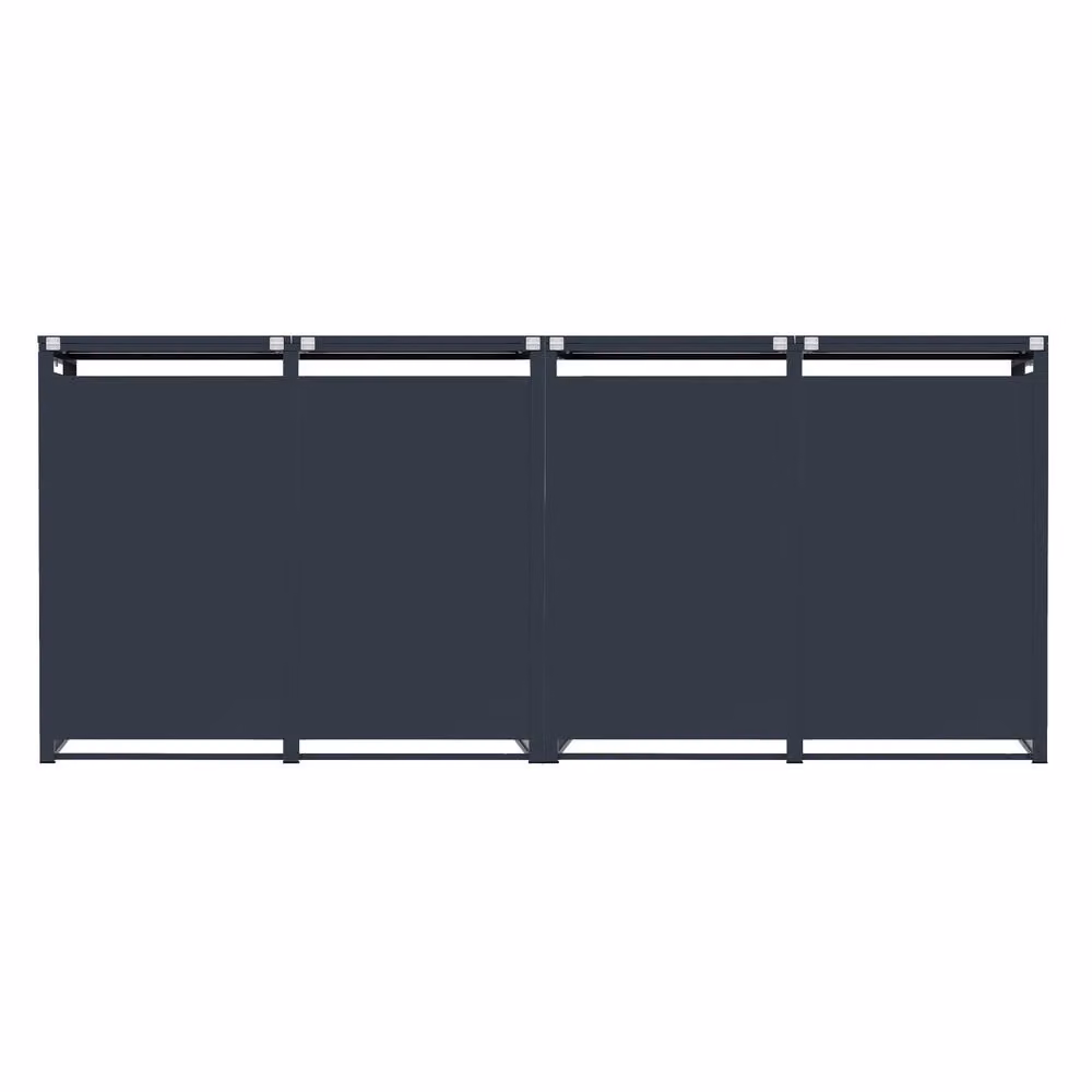 Monstershop Quadruple Metal Wheelie Bin Storage in Anthracite Grey – 2