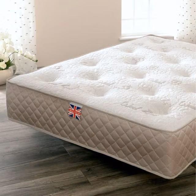 Comfy Living Hybrid Mattress with Pocket Springs, Memory Foam and Wool in White, W/D/H: 140 x 200 cm